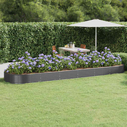 Garden Raised Bed Galvanised Steel Depth 140 cm Anthracite 523 cm