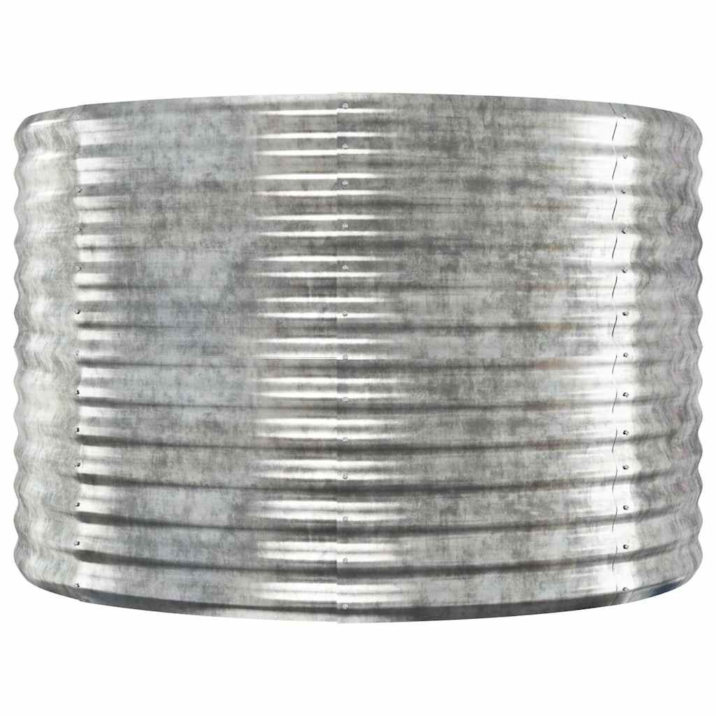 Garden Raised Bed Galvanised Steel Depth 100 cm Silver 100 cm