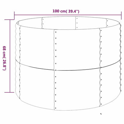 Garden Raised Bed Galvanised Steel Depth 100 cm Silver 100 cm