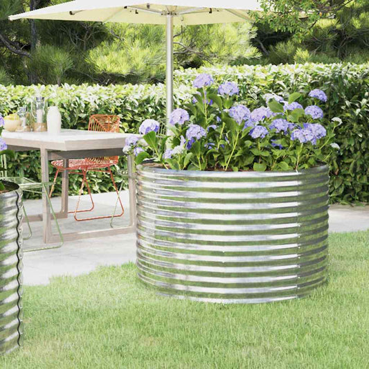 Garden Raised Bed Galvanised Steel Depth 100 cm Silver 100 cm