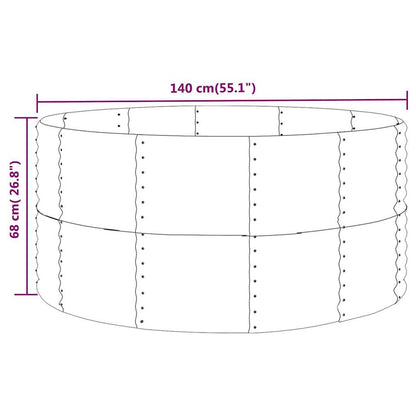 Garden Raised Bed Galvanised Steel Depth 140 cm Anthracite 140 cm