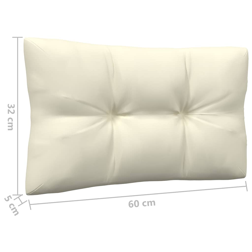 vidaXL 4 Piece Garden Lounge Set with Cream Cushions Pinewood 6