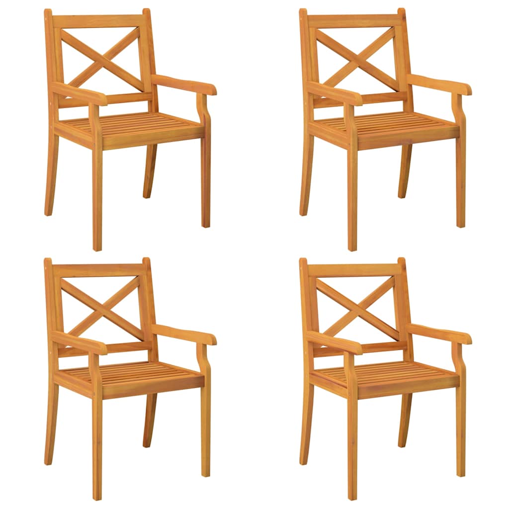 vidaXL Outdoor Dining Chairs 4 pcs Solid Wood Acacia 2