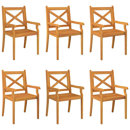 vidaXL Outdoor Dining Chairs 6 pcs Solid Wood Acacia 2