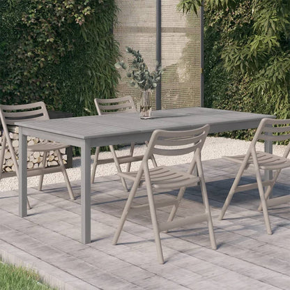 vidaXL Garden Table Grey 200x100x75 cm Solid Wood Acacia 1