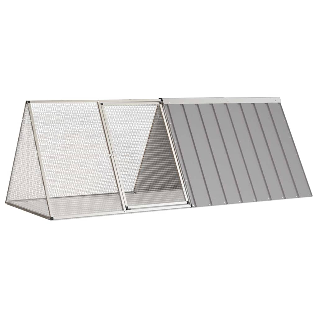 vidaXL Rabbit Cage 201.5x80.5x71 cm Galvanised Steel