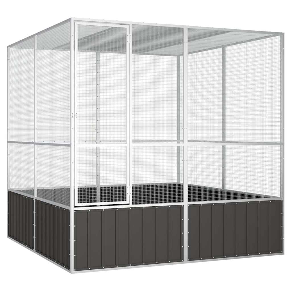 vidaXL Bird Cage Anthracite 213,5x217,5x211,5 cm Galvanised Steel 1