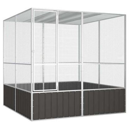 vidaXL Bird Cage Anthracite 213,5x217,5x211,5 cm Galvanised Steel 1
