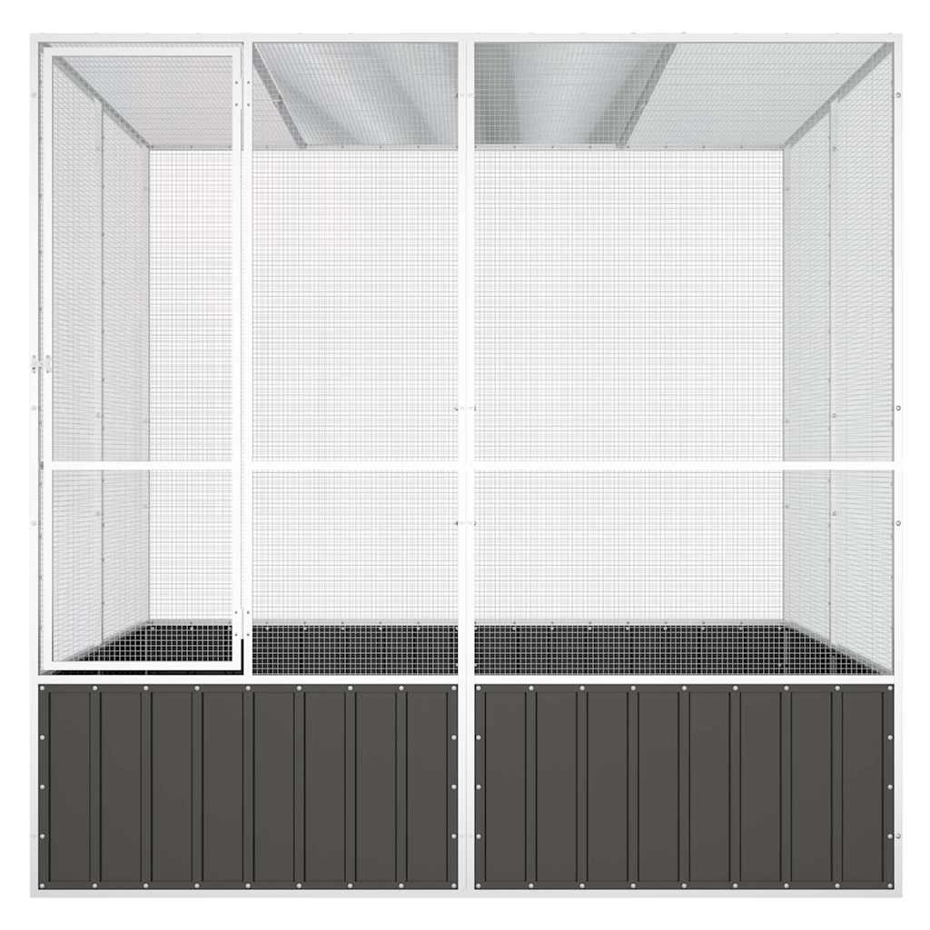 vidaXL Bird Cage Anthracite 213,5x217,5x211,5 cm Galvanised Steel 2
