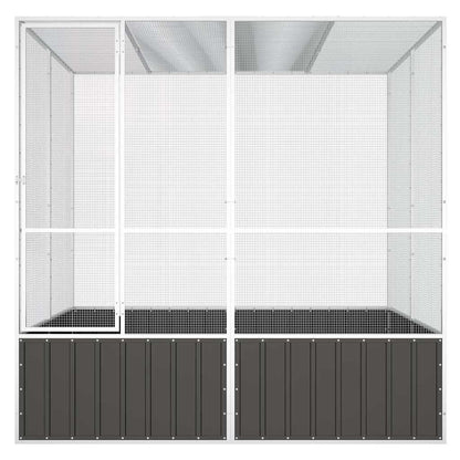 vidaXL Bird Cage Anthracite 213,5x217,5x211,5 cm Galvanised Steel 2