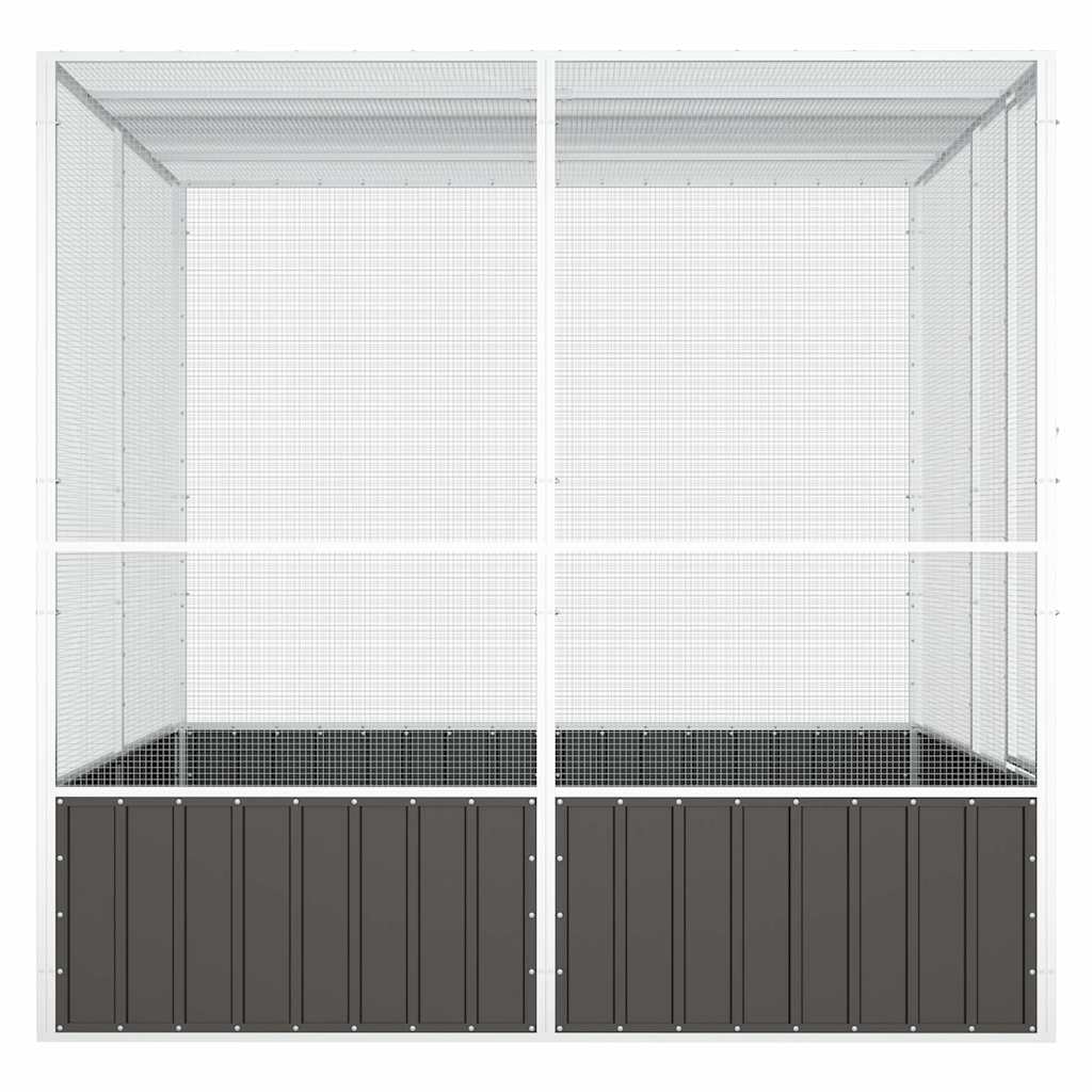 vidaXL Bird Cage Anthracite 213,5x217,5x211,5 cm Galvanised Steel 3