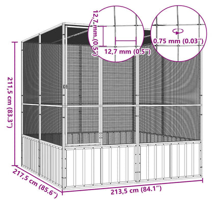 vidaXL Bird Cage Anthracite 213,5x217,5x211,5 cm Galvanised Steel 6