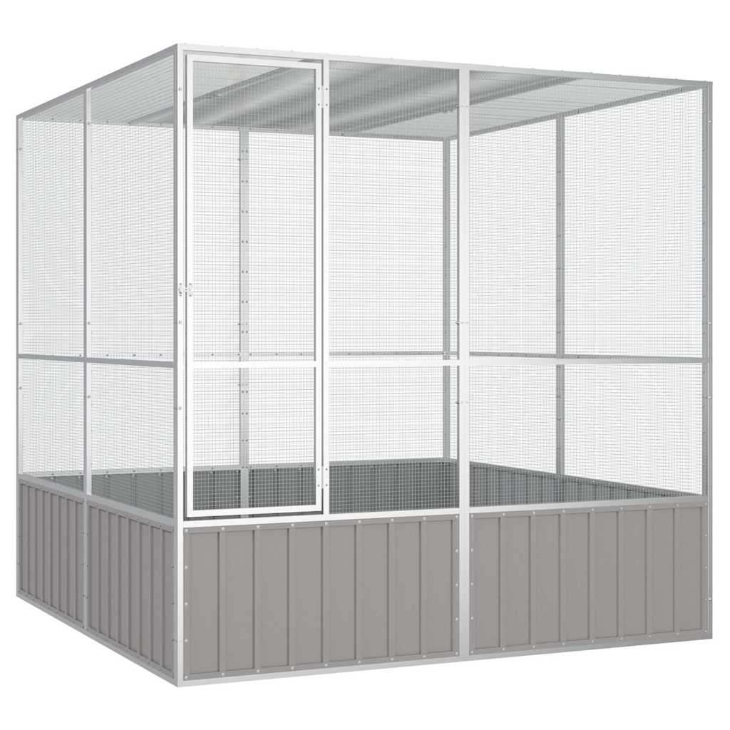 vidaXL Bird Cage Grey 213,5x217,5x211,5 cm Galvanised Steel 1