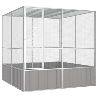 vidaXL Bird Cage Grey 213,5x217,5x211,5 cm Galvanised Steel 1