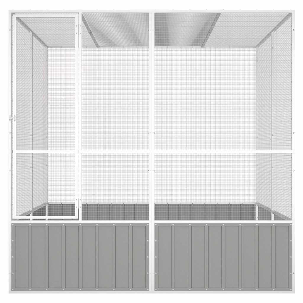 vidaXL Bird Cage Grey 213,5x217,5x211,5 cm Galvanised Steel 2