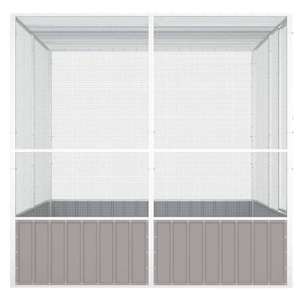 vidaXL Bird Cage Grey 213,5x217,5x211,5 cm Galvanised Steel 3