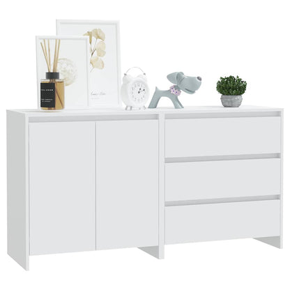 2 Piece Sideboard Engineered Wood White