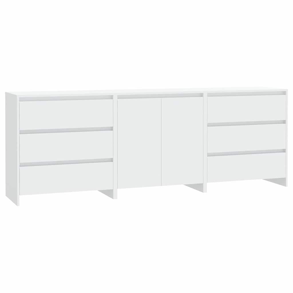 vidaXL 3 Piece Sideboard White Engineered Wood 2