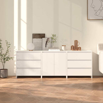 vidaXL 3 Piece Sideboard White Engineered Wood 1