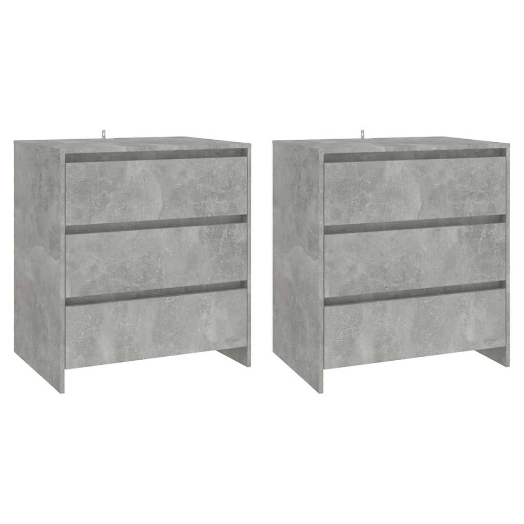 3 Piece Sideboard Engineered Wood Concrete grey