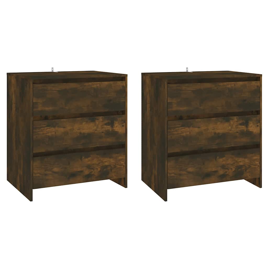 vidaXL 3 Piece Sideboard Smoked Oak Engineered Wood 3