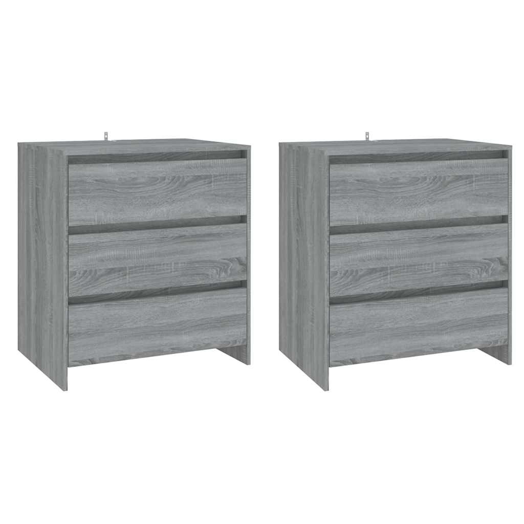 3 Piece Sideboard Engineered Wood Grey sonoma