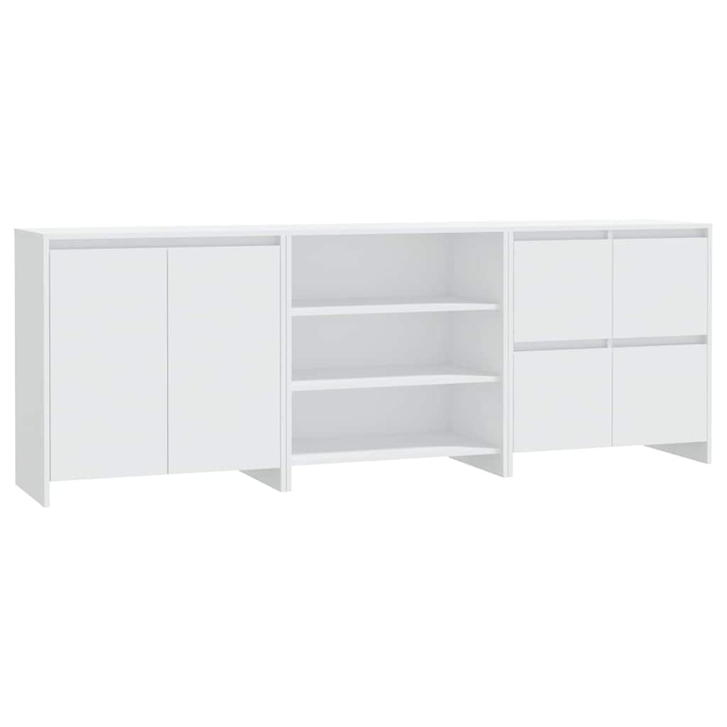 vidaXL 3 Piece Sideboard White Engineered Wood 2