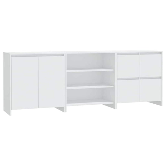 vidaXL 3 Piece Sideboard White Engineered Wood 2