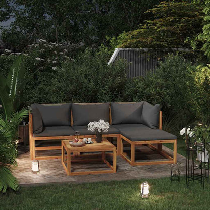 vidaXL 5 Piece Garden Lounge Set with Cushions Solid Wood Acacia 1
