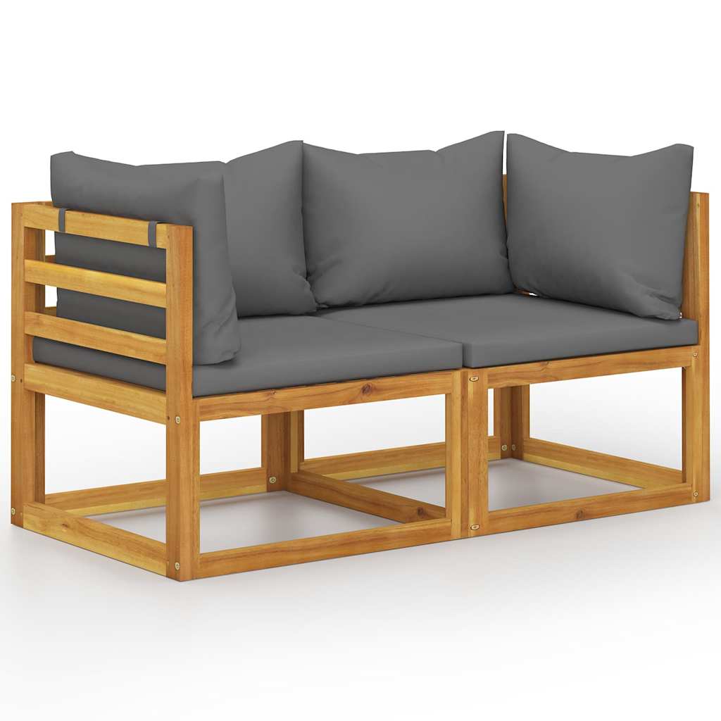 vidaXL 2-seater Garden Bench with Dark Grey Cushions 1
