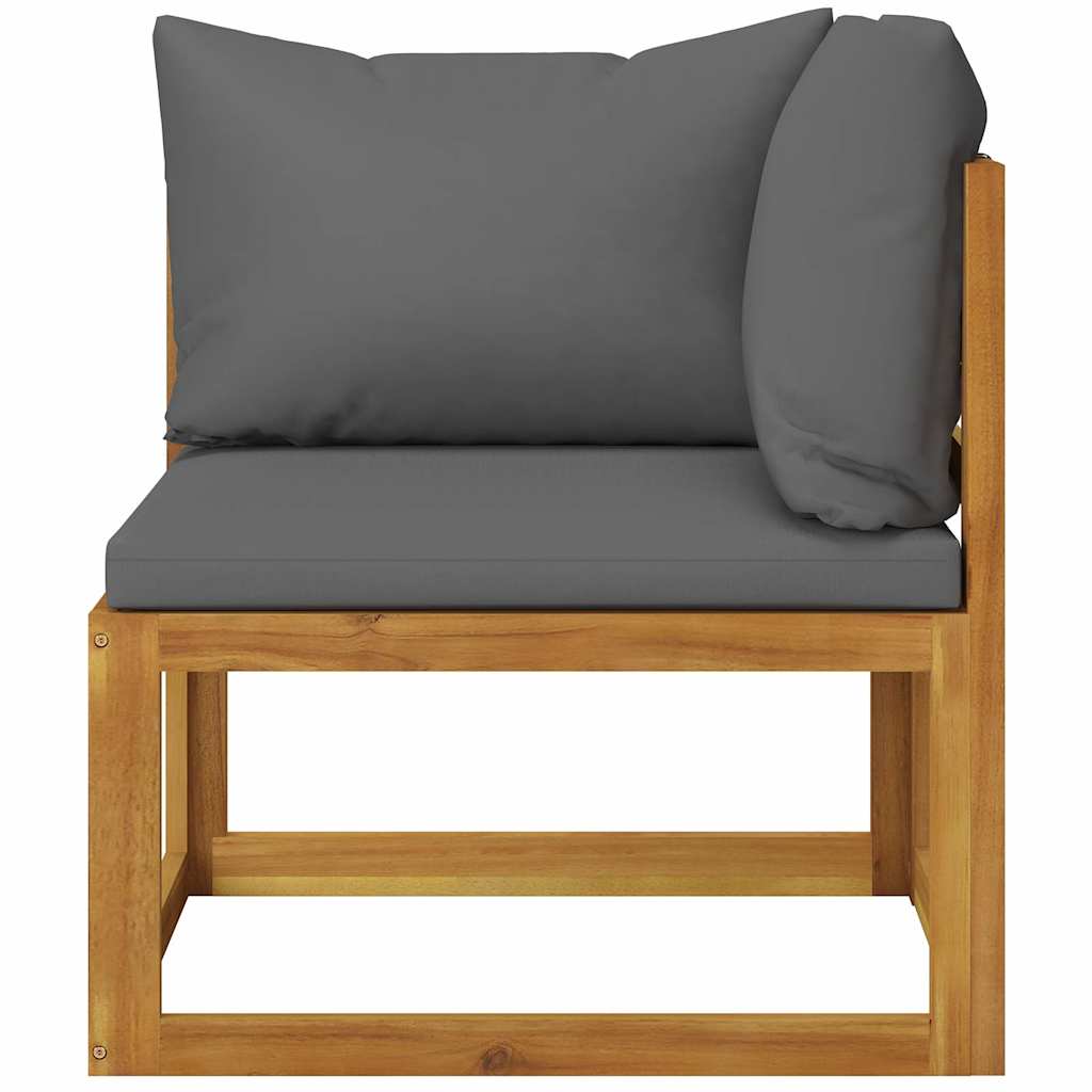 vidaXL 2-seater Garden Bench with Dark Grey Cushions 3
