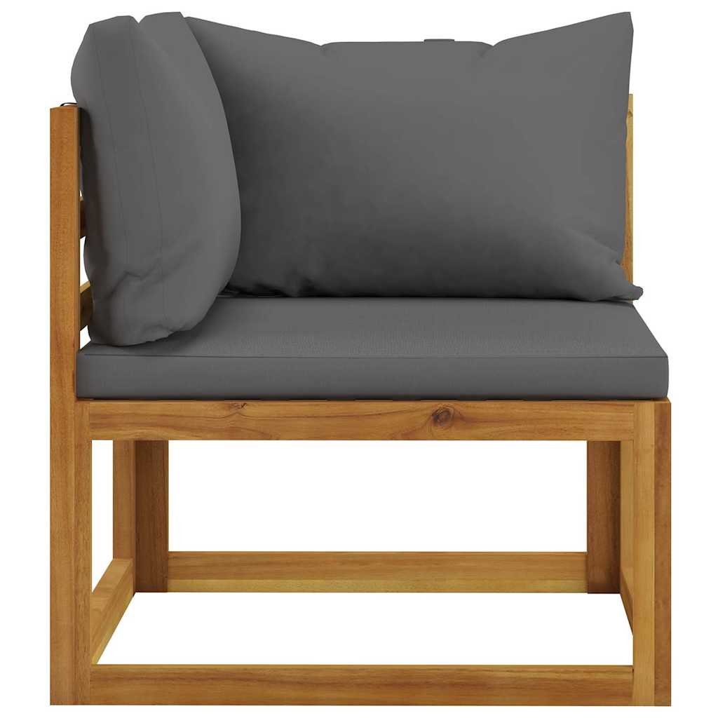 vidaXL 2-seater Garden Bench with Dark Grey Cushions 4