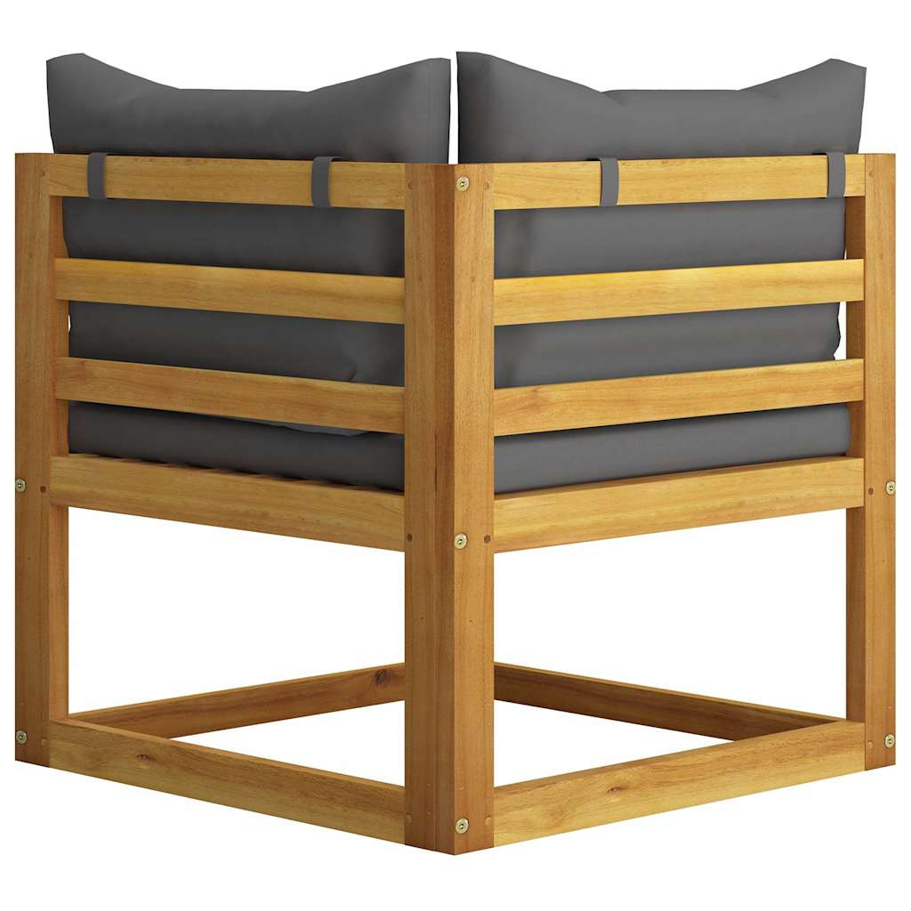 vidaXL 2-seater Garden Bench with Dark Grey Cushions 5