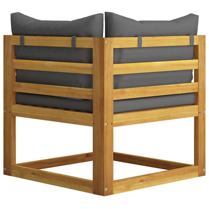 vidaXL 2-seater Garden Bench with Dark Grey Cushions 5