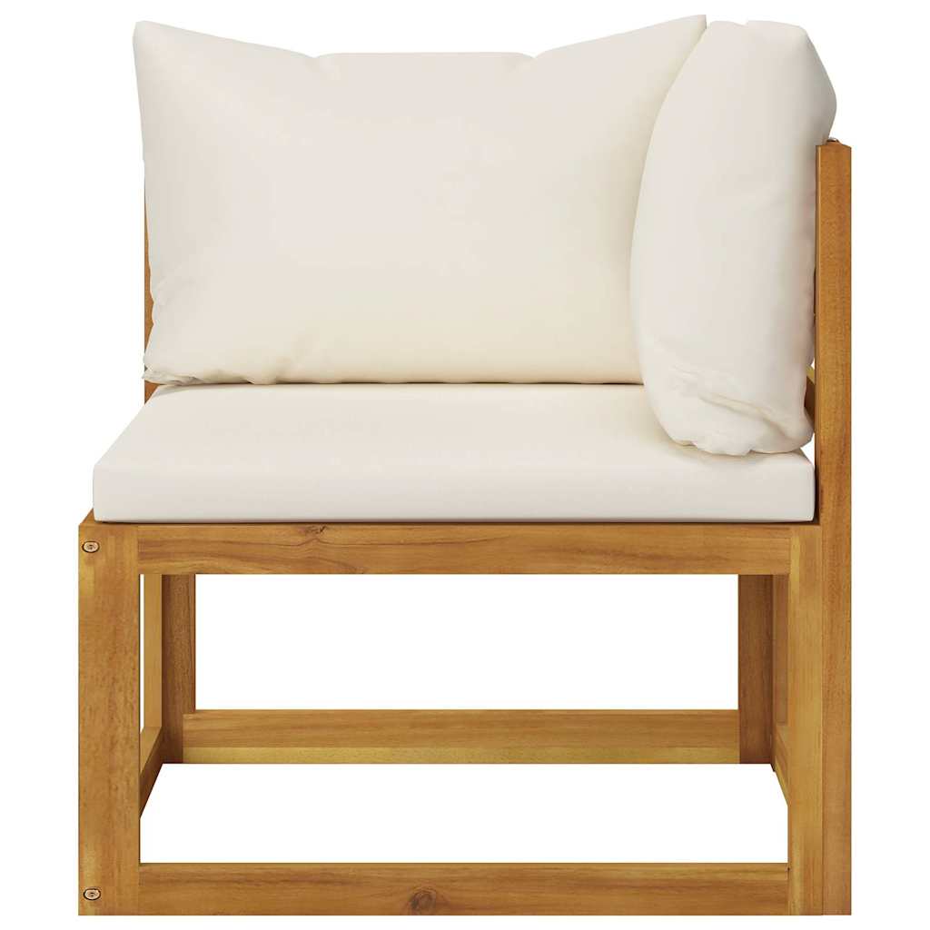 vidaXL 2-seater Garden Bench with Cream White Cushions 3