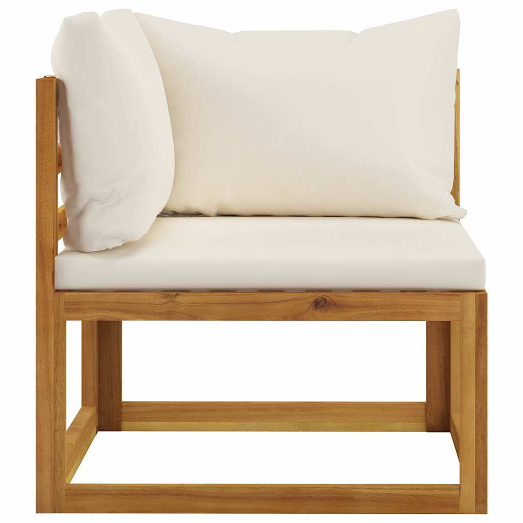 vidaXL 2-seater Garden Bench with Cream White Cushions 4