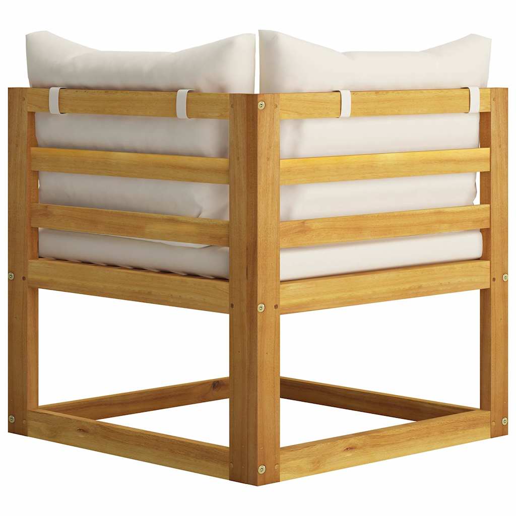 vidaXL 2-seater Garden Bench with Cream White Cushions 5