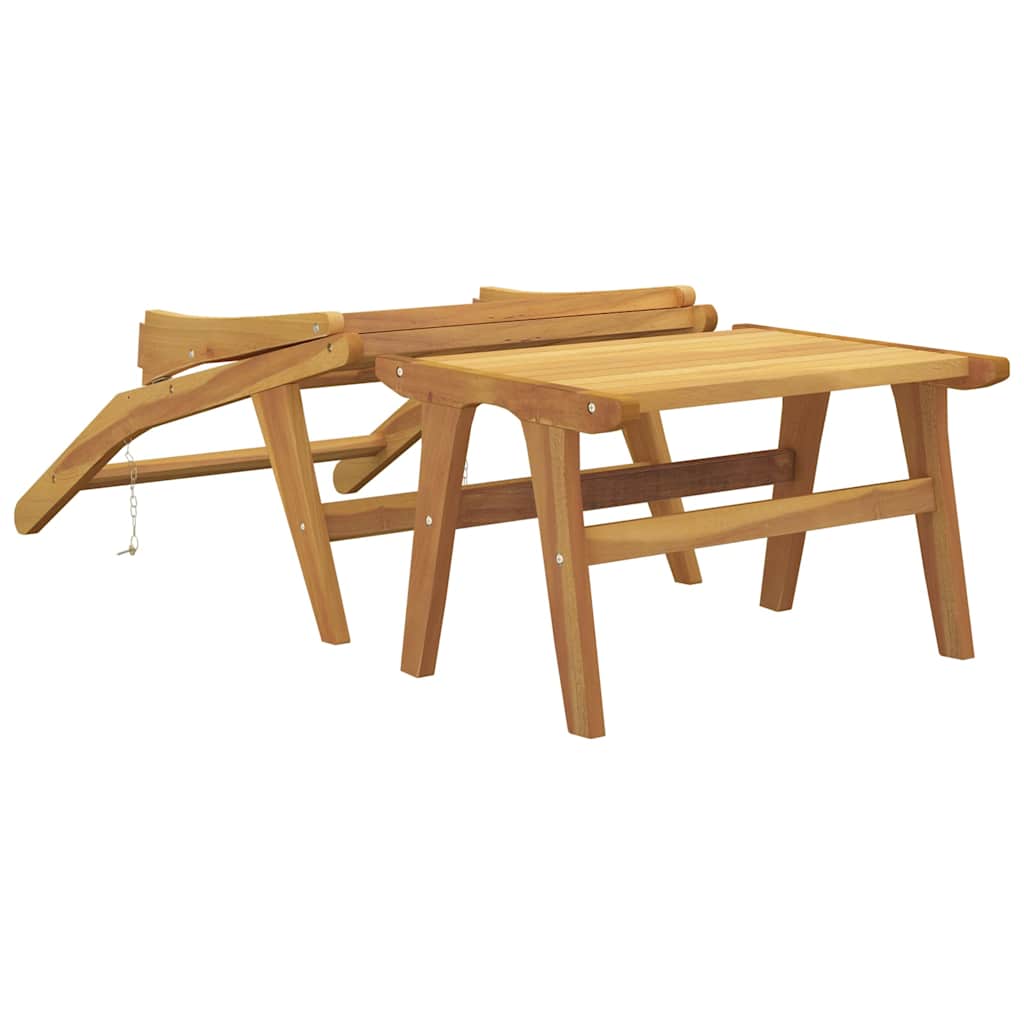 vidaXL Garden Chair with Footrest Solid Wood Teak 4