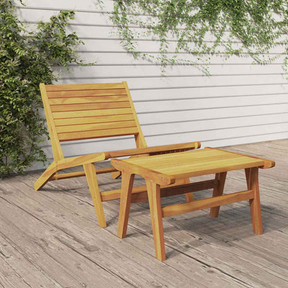 vidaXL Garden Chair with Footrest Solid Wood Teak 1