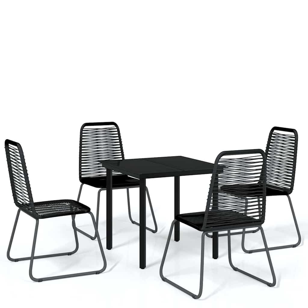 vidaXL 5 Piece Garden Dining Set Black 2