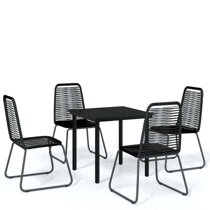 vidaXL 5 Piece Garden Dining Set Black 2