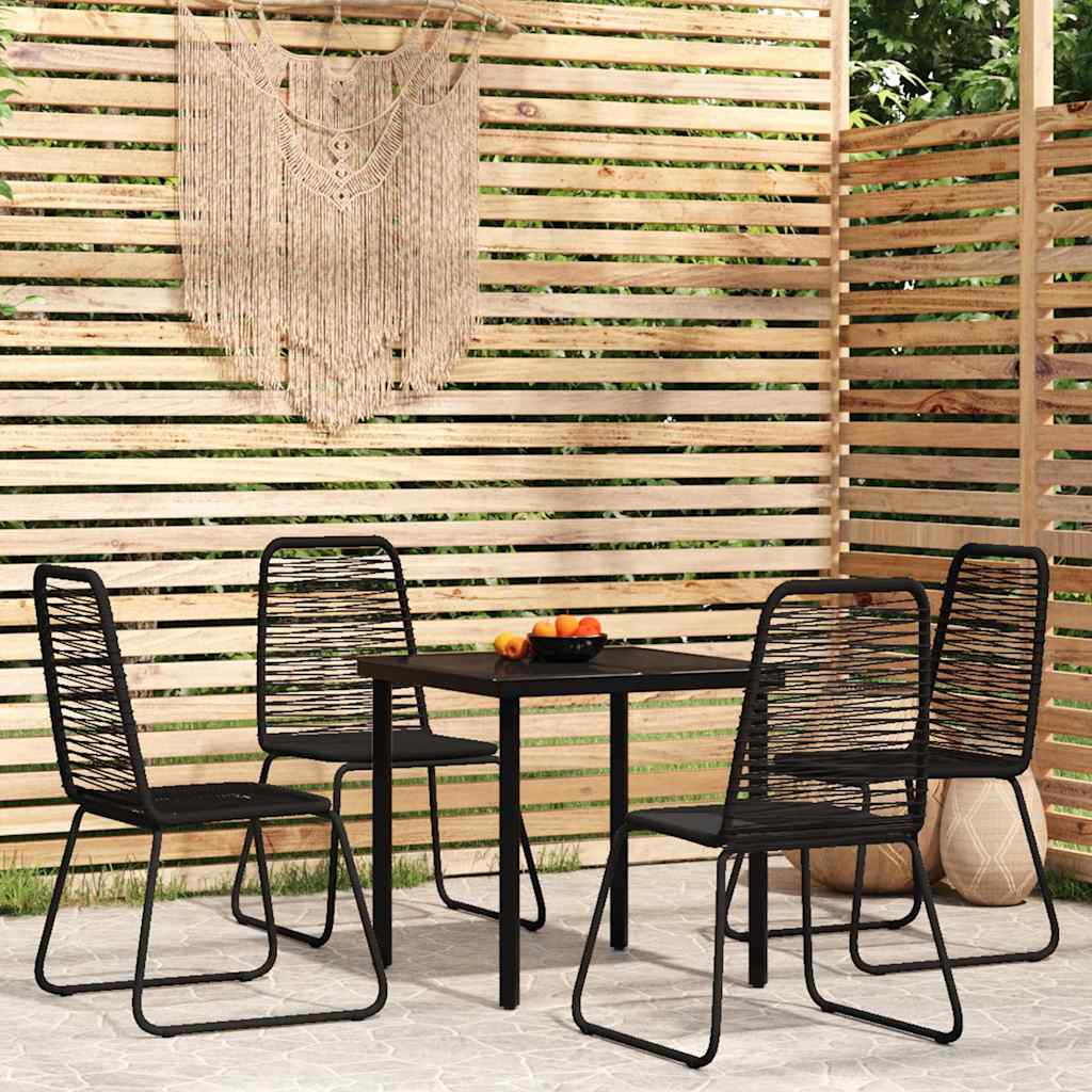 vidaXL 5 Piece Garden Dining Set Black 1