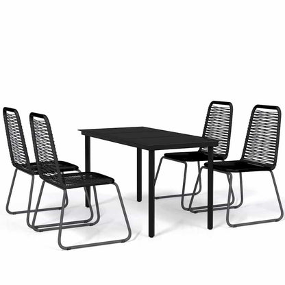 vidaXL 5 Piece Garden Dining Set Black 2
