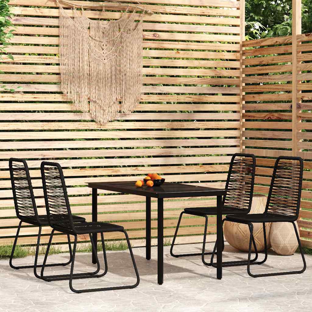 vidaXL 5 Piece Garden Dining Set Black 1