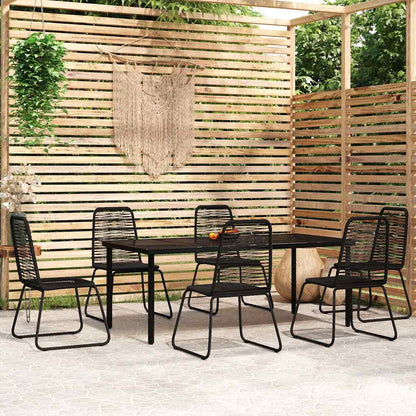 vidaXL 5 Piece Garden Dining Set Black