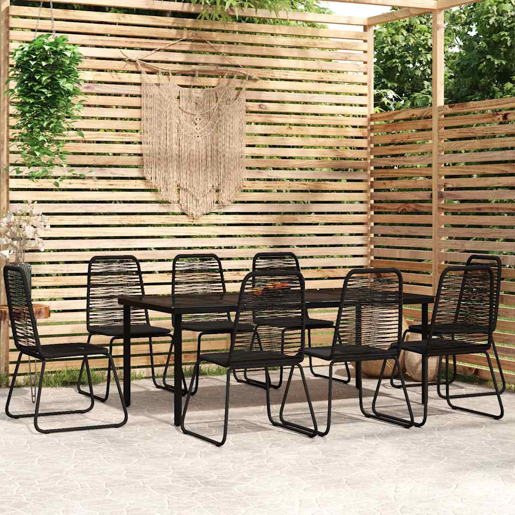 vidaXL 5 Piece Garden Dining Set Black