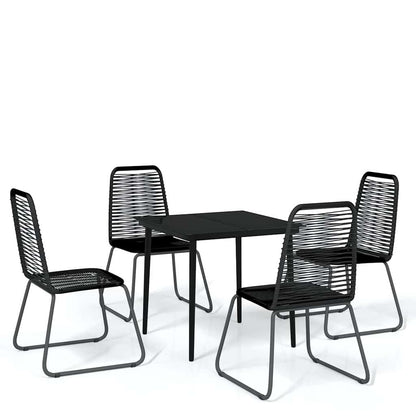 vidaXL 5 Piece Garden Dining Set Black 2