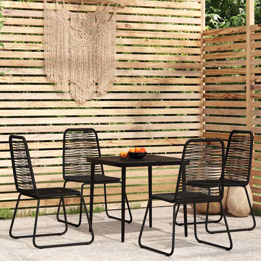 vidaXL 5 Piece Garden Dining Set Black 1