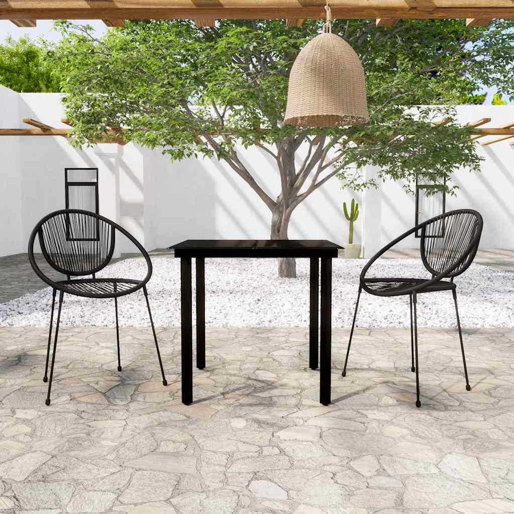 vidaXL 3 Piece Garden Dining Set Black 1