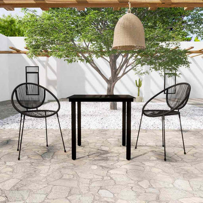 vidaXL 3 Piece Garden Dining Set Black 1